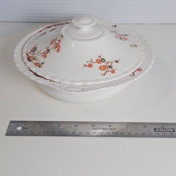 Myott Staffordshire Covered Dish - Floral Porcelain 10" - Picture 2 of 5